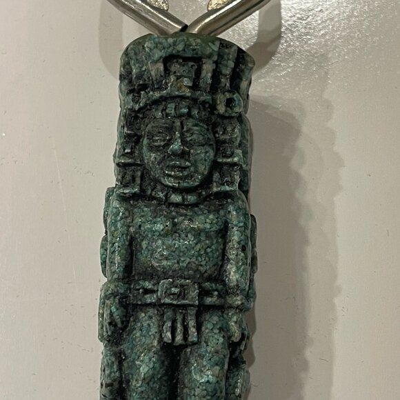Aztec Mayan Totem Bottle Opener Green Tiki Vintage Resin Barware Luau Party - Picture 9 of 11